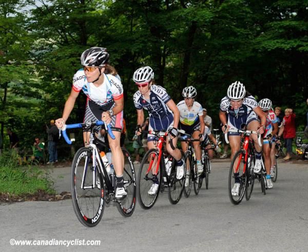 Veronique Fortin (P-K Express/HNZ Strategic.com) at the front on the climb.