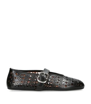 Womens Alaïa Black Leather Vienne Ballet Flats | Harrods Uk