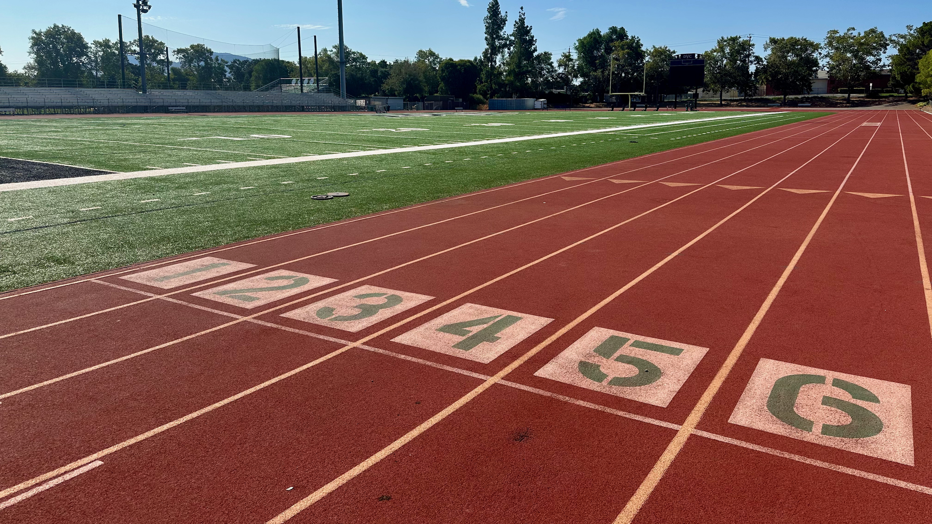 Lanes 1–6 of my local track