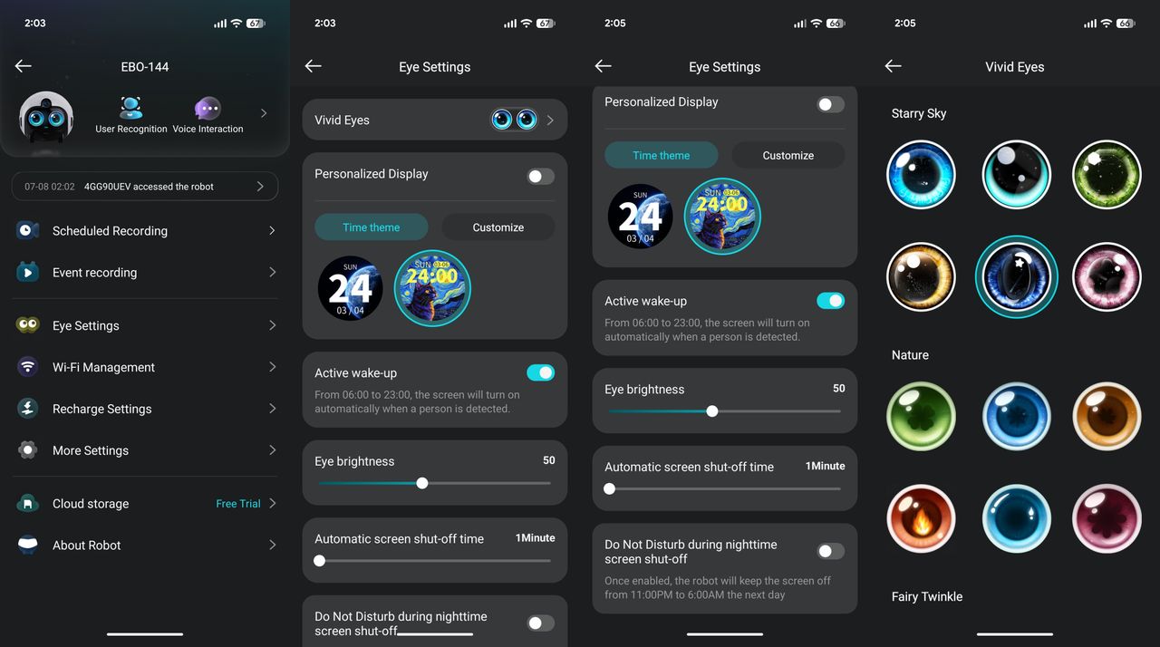 Enabot EBO Max all features in the app