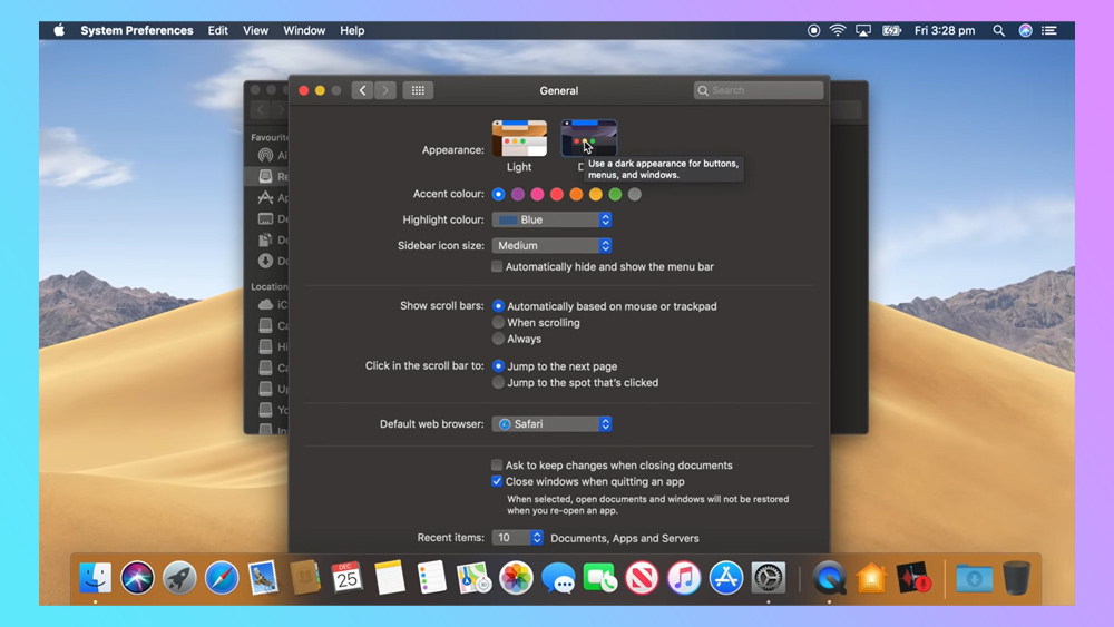A screengrab from MacOS 10.14