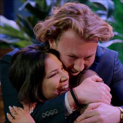 amy and johnny embrace on 'love is blind' season 6