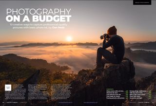 Opening two pages of budget photography feature in Digital Camera magazine March 2024