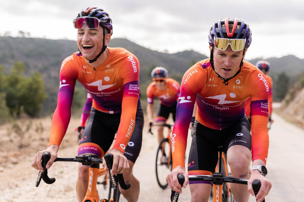 Wessel Krul and August Jensen enjoy ride at January 2022 training camp