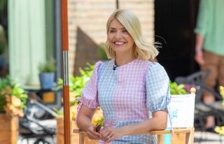Holly Willoughby seen filming the ITV This Morning show on June 08, 2021 in London, England