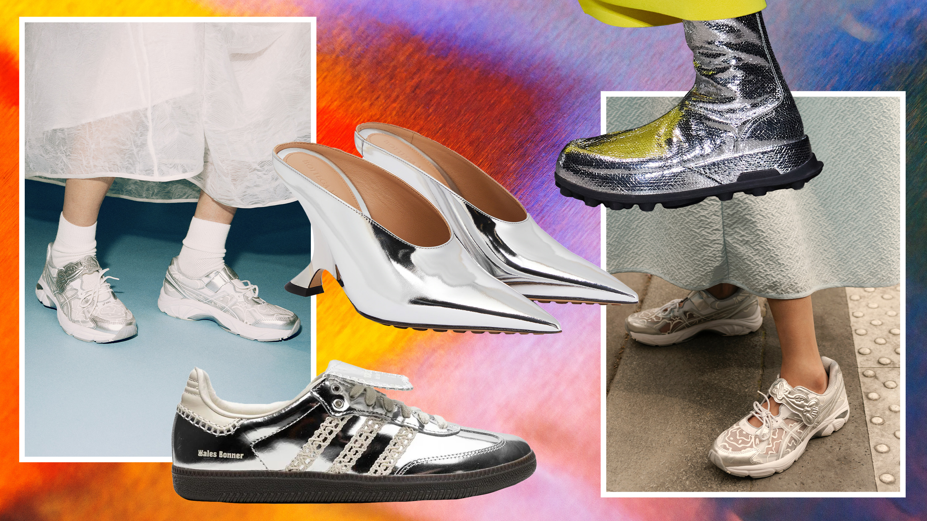 Silver sneakers are this summer's must have footwear trend