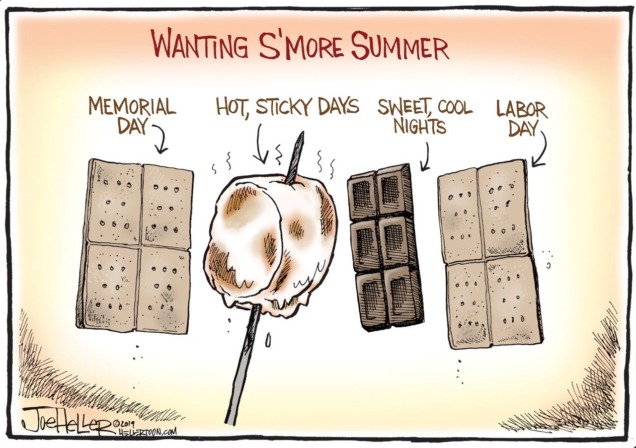 Editorial Cartoon Wanting S&amp;#039;more Summer Labor Day