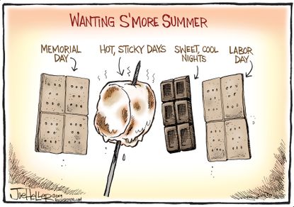 Editorial Cartoon Wanting S'more Summer Labor Day