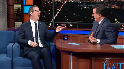 John Oliver and Stephen Colbert talk Brexit and Trump