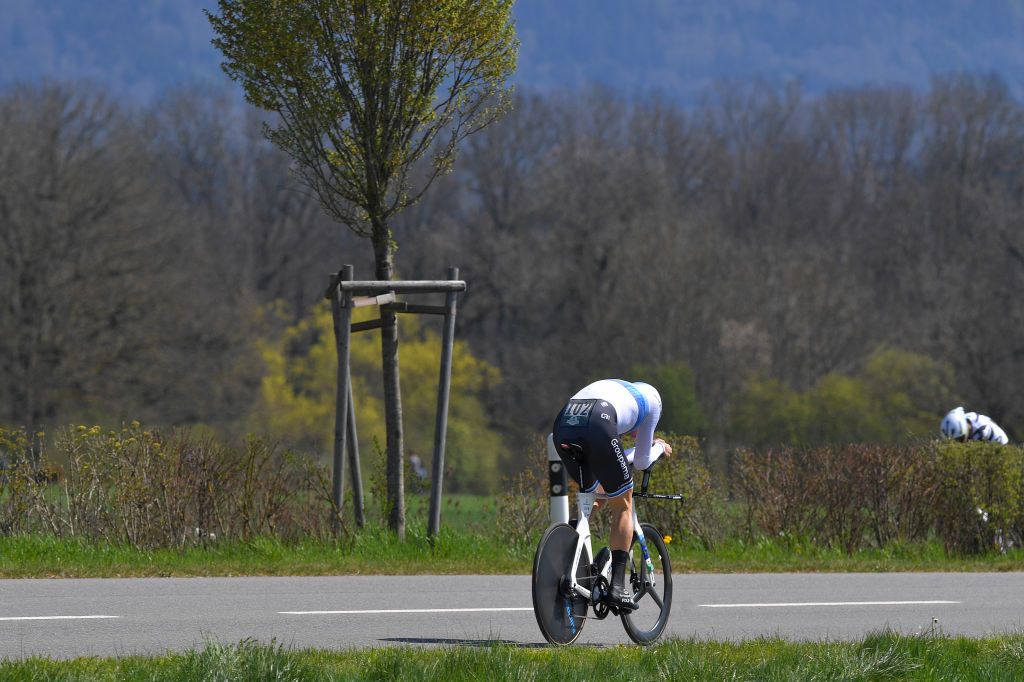 ORON SWITZERLAND APRIL 27 Stefan Kng of Switzerland and Team Groupama FDJ during the 74th Tour De Romandie 2021 Prologue a 405km Individual Time Trial stage from Oron to Oron 700m ITT TDR2021 TDRnonstop UCIworldtour on April 27 2021 in Oron Switzerland Photo by Luc ClaessenGetty Images