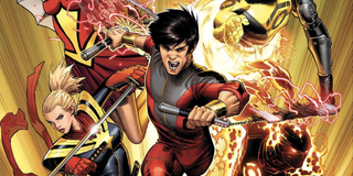 An illustration from Marvel Comics shows Shang-Chi wielding nunchucks.