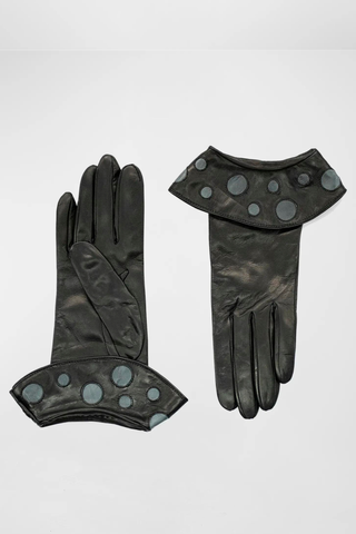 Portolano polka dot leather gloves
