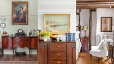 Three images of antique furniture