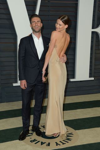 Adam Levine And Prinsloo Behati At The Oscar After Parties, 2015