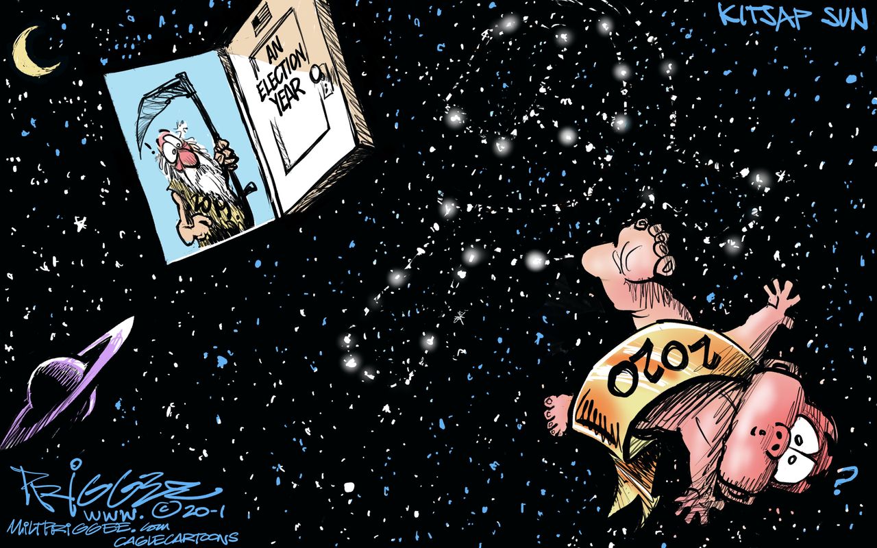 Political Cartoon U.S. Election Year 2020 Baby Orbit