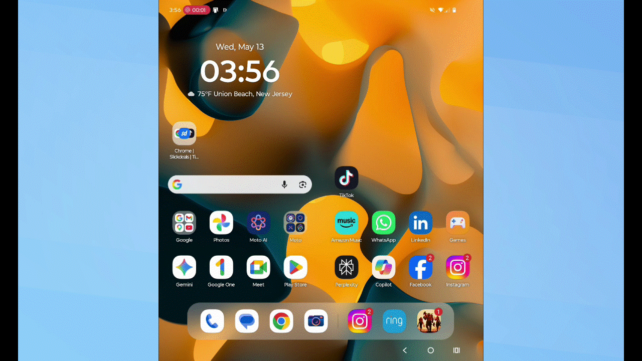 Motorola Razr Fold Review screen recordings.