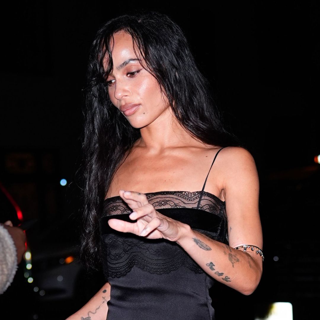 Zoë Kravitz attended a Jessica McCormack New York Fashion Week event in a lingerie-inspired Saint Laurent LBD