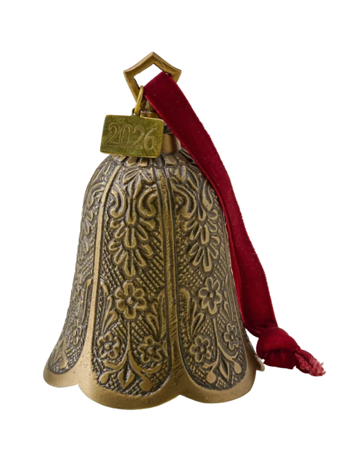 Antique Brass Floral Bell Ornament