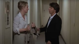 Meryl Streep and Dustin Hoffman argue in a hallway in Kramer vs. Kramer.