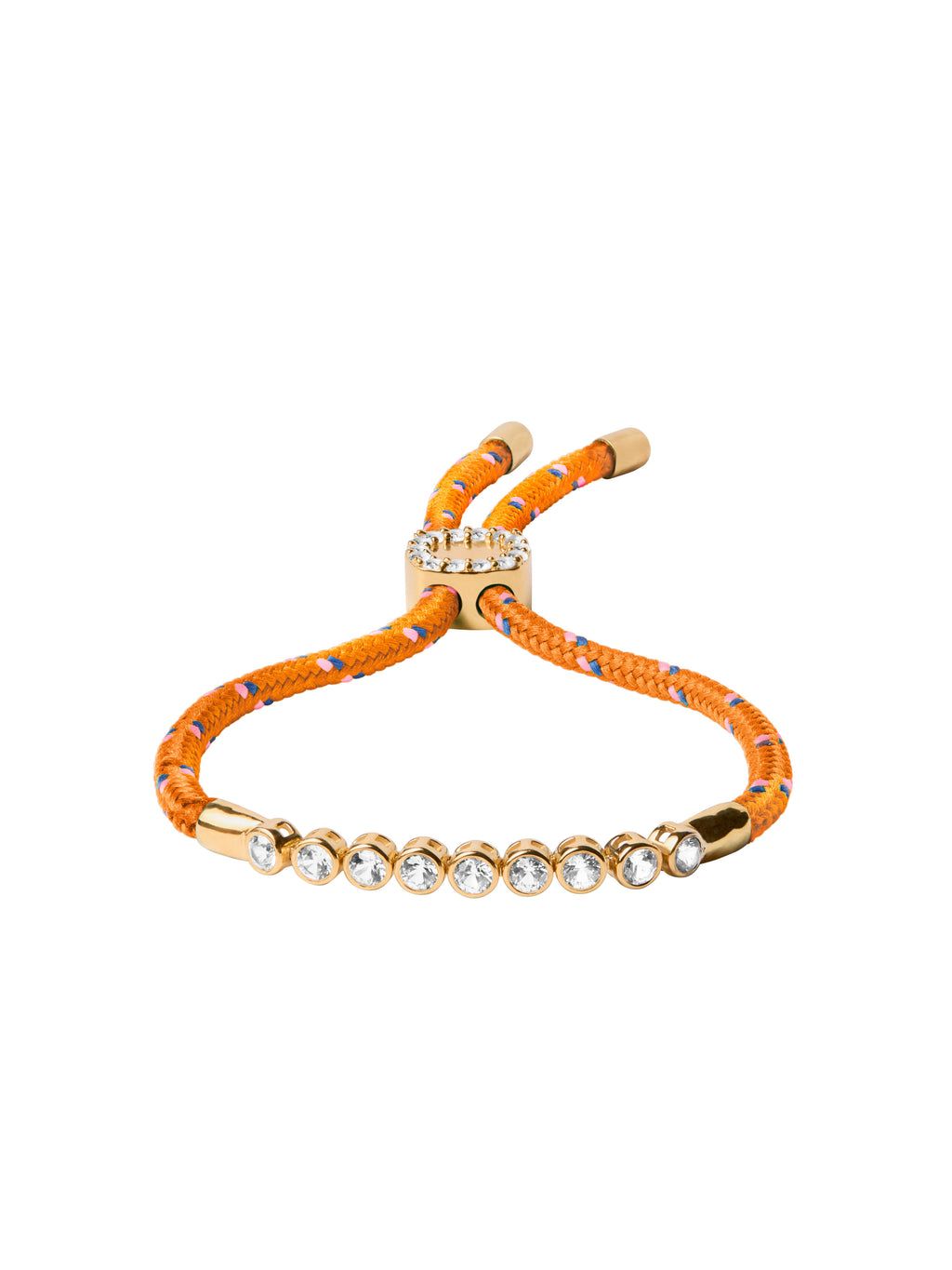 James Bezel Orange Paracord Bracelet, Gold