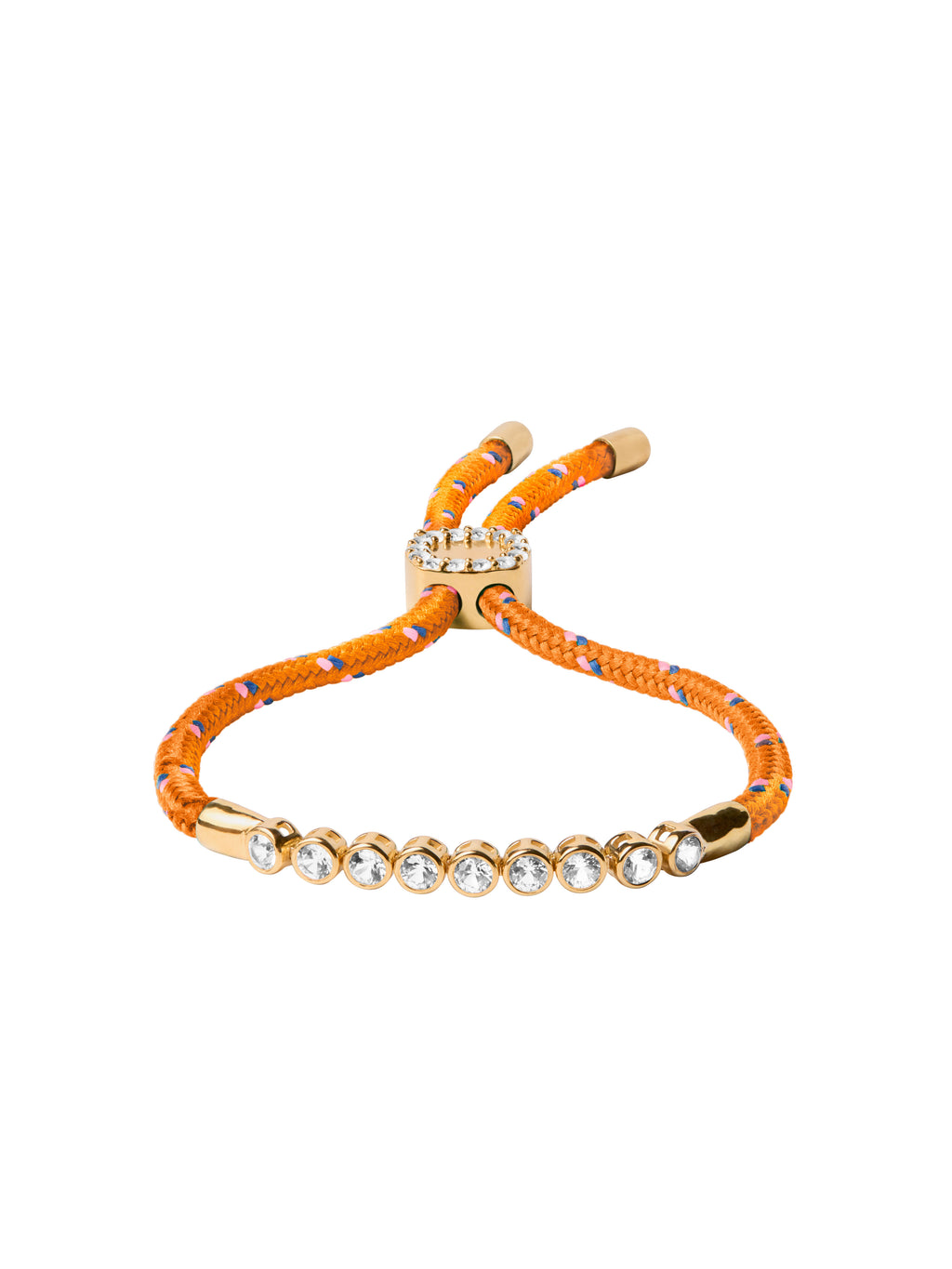 James Bezel Orange Paracord Bracelet, Gold