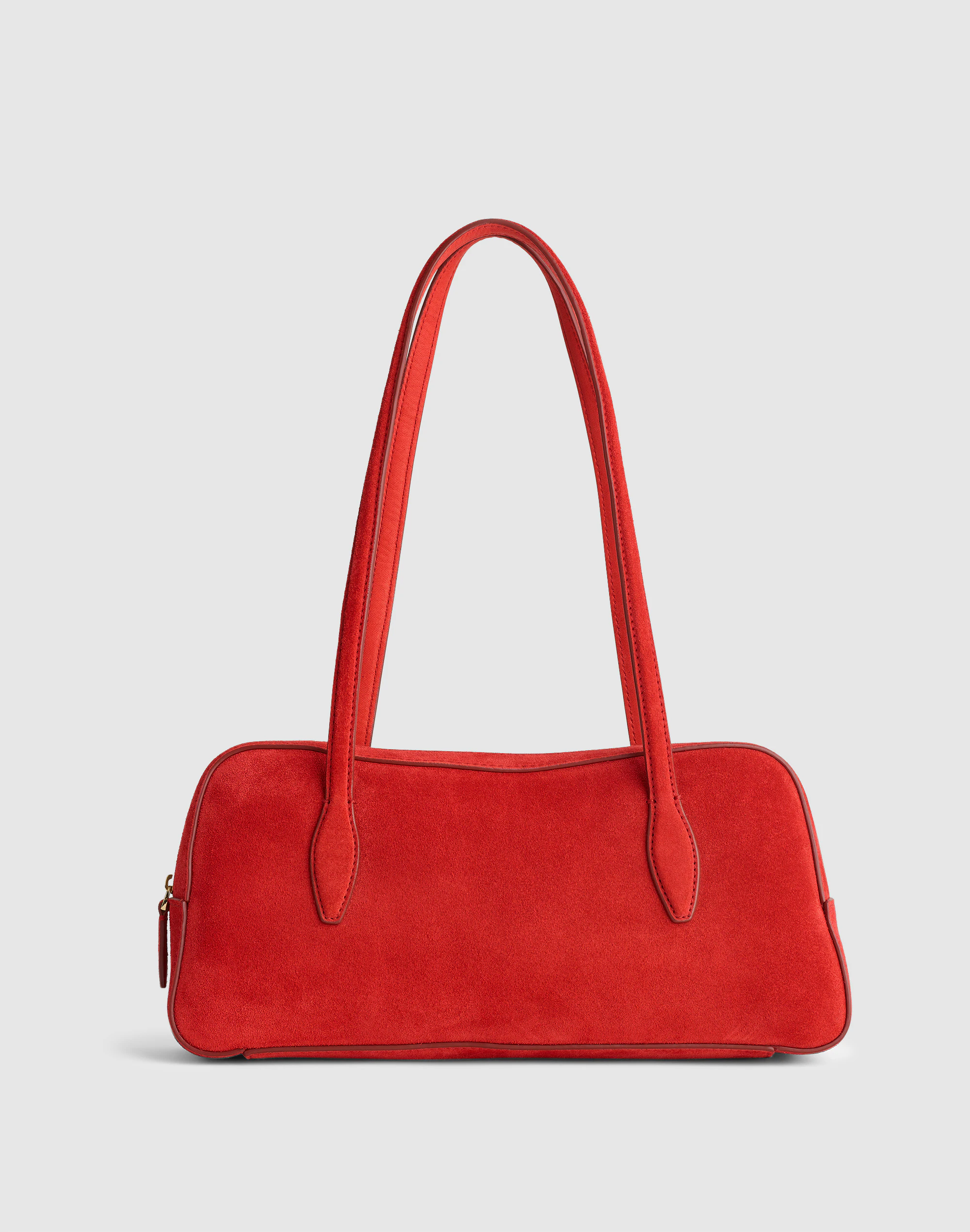The Top-Zip Shoulder Bag in Suede