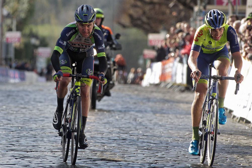 Jerome Baugnies (Wanty - Groupe Gobert) and Antoine Warnier (WB Veranclassic)