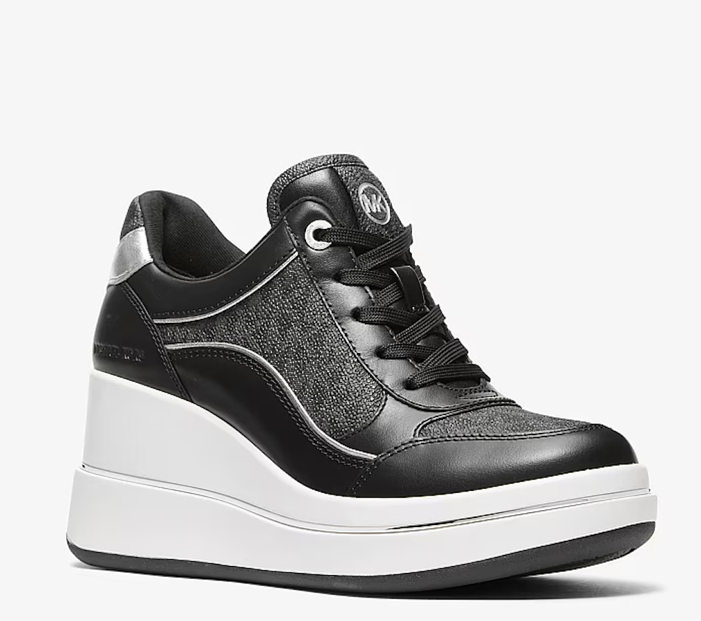 Michael Kors, Emmy Signature Logo and Leather Wedge Trainer (Was $165)