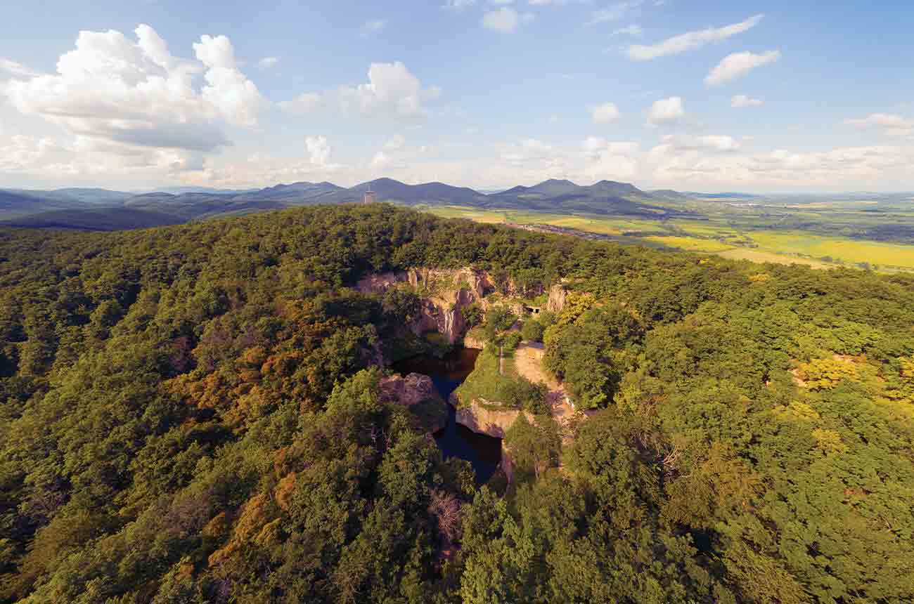 Megyer-hegy tarn in Hungary