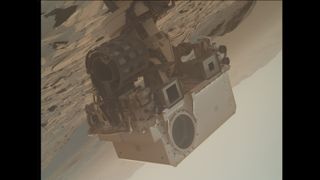 NASA's Curiosity rover took this upside down selfie with the MAHLI camera located at the end of its robotic arm.