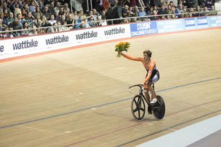Theo Bos marked his return to the Revolution Series by winning the sprint