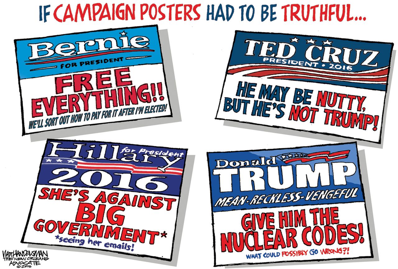 Political Cartoon U.S. 2016 Campaign