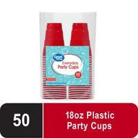 Great Value Red Disposable Plastic Party Cups