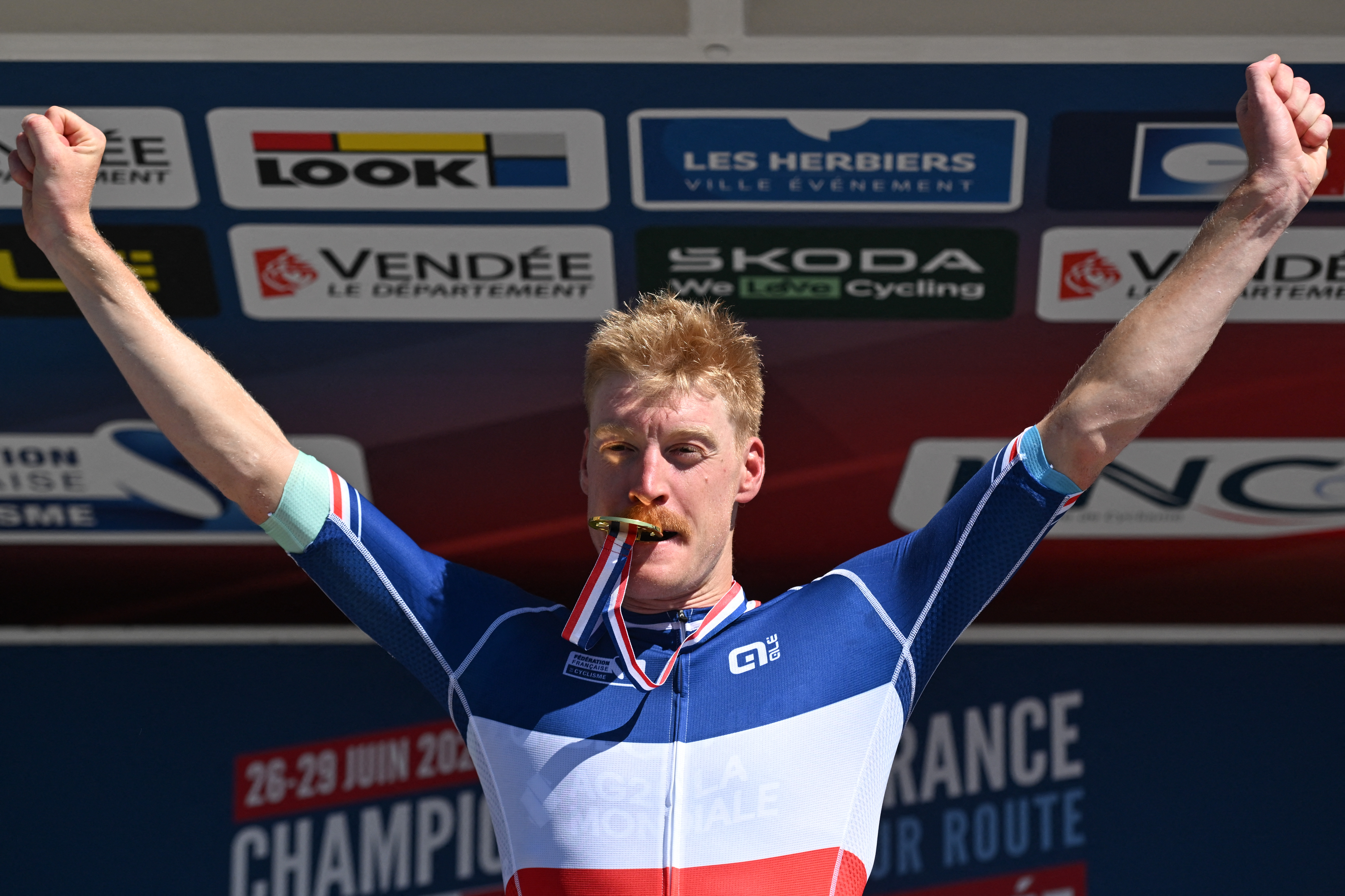 Dorian Godon triumphed in the 2025 elite men's road race