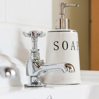 tap with sink and handwash bottle