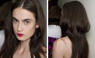 Anthony Turner gave straight hair a vaporous arrangement at the back, while soft waves were left to fall to the front