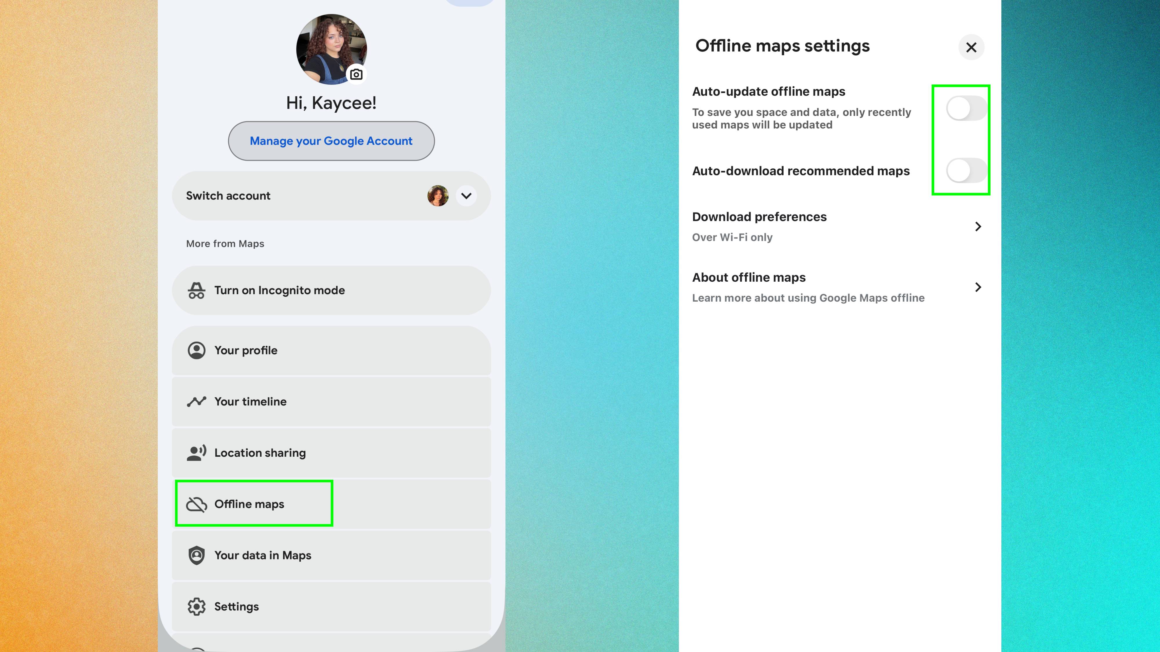 How to delate and disable offline maps data in Google Maps