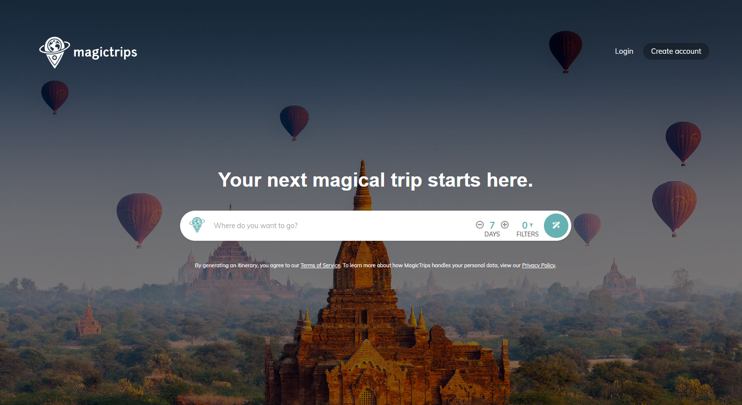 Magic Trips website home page