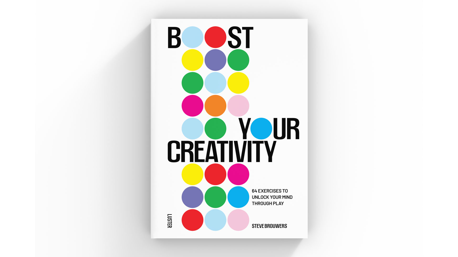Boost your creativity book cover with coloured dots on it