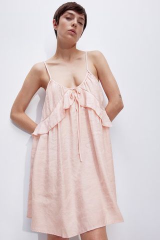 H&M, Modal-Blend Flounce-Trimmed Dress