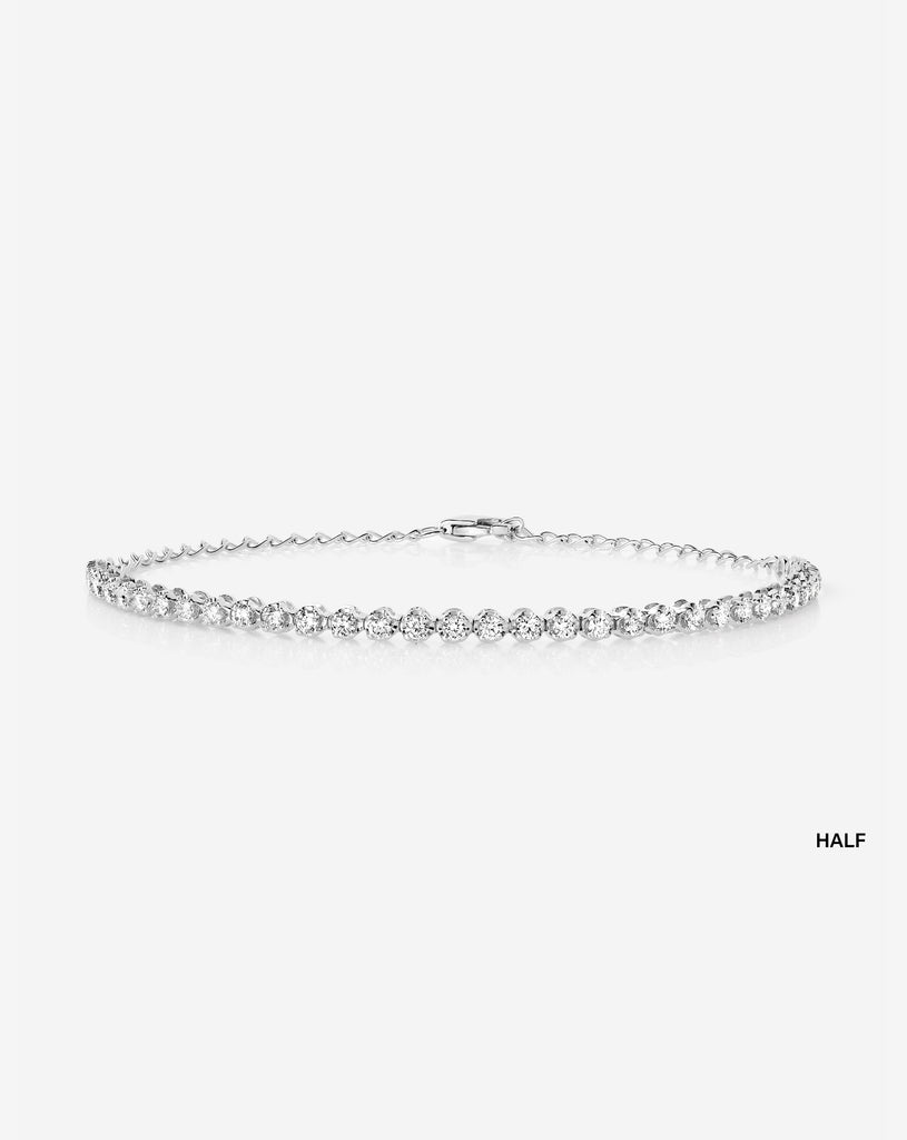 Mini Diamond Tennis Bracelet - 14k White Gold / Half