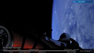 A dummy passenger in a Tesla Roadster rode aboard the maiden flight of the SpaceX Falcon Heavy on Feb. 6.