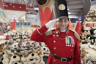 A man in toy soldier uniform