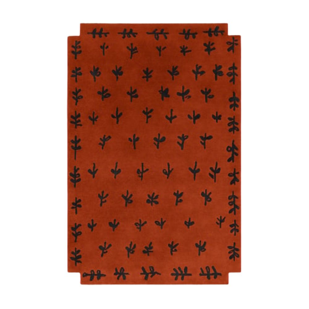 Big Buds Red Plush Rug
