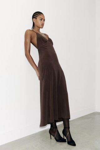 M&S Seam-Detail Strappy Pure Silk Maxi Dress