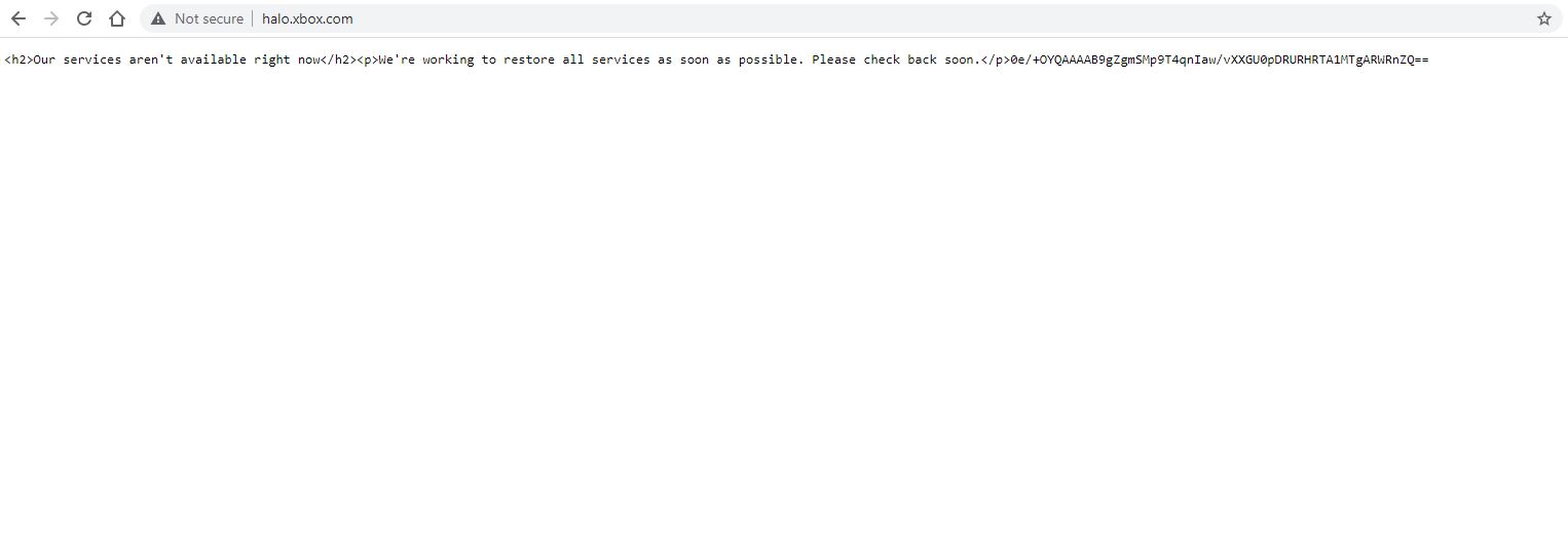 Halo website broken code