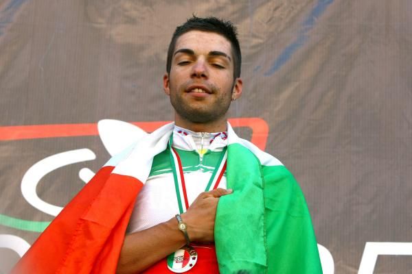 Visconti savours the moment during the Italian national anthem
