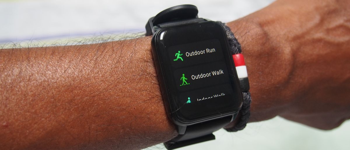 Workout modes on Realme Watch 2, including outdoor run and outdoor walk