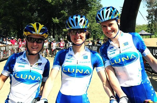 Luna teammates Chloe Forsman, Catherine Pendrel and Georgia Gould