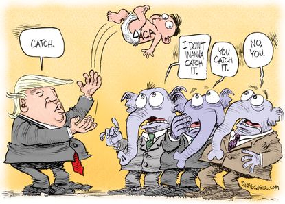 Political cartoon U.S. Trump GOP DACA